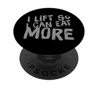 Citazioni divertenti in palestra retrò I Lift So I Can Eat More Love To Eat PopSockets PopGrip Adesivo