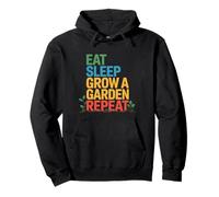 Citazioni Divertenti sul Giardino Mangiare Dormire Crescere Un Giardino Ripeti Il Giardinaggio Felpa con Cappuccio