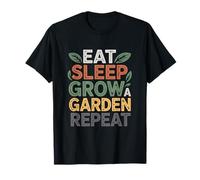 Citazioni Divertenti sul Giardino Mangiare Dormire Crescere Un Giardino Ripeti Il Giardinaggio Maglietta