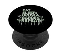 Citazioni divertenti sul giardino Mangiare dormire Crescere un giardino Ripeti il giardinaggio PopSockets PopGrip Adesivo