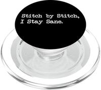 Citazioni divertenti sul lavoro a maglia di Stitch by Stitch I Stay Sane PopSockets PopGrip per MagSafe