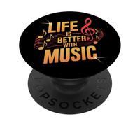 Citazioni divertenti sulla musica La vita è migliore con la musica Amore Musica PopSockets PopGrip Adesivo