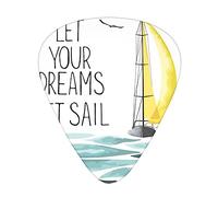 Citazioni let your dreams set sail Plettri per chitarra stampata Plettri per chitarra personalizzata 12 pezzi per chitarra acustica chitarra elettrica e basso plettro per chitarra alla rinfusa taglia