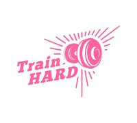 Citazioni motivazionali per la palestra, fitness, bodybuilding forte e set di manubri in mano Adesivi con scritte 50.4x72.2cm Selezione multicolore Rosa