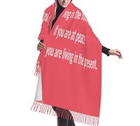 Citazioni Rosse Se Sei In Pace Nel Presente Ispirazione Sciarpa Leggero Da Donna Moda Sciarpe Lunghe Da Donna Classiche Foulard Con Nappe