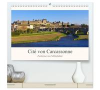 Cite von Carcassonne - Zeitreise ins Mittelalter (hochwertiger Premium Wandkalender 2026 DIN A2 quer), Kunstdruck in Hochglanz: Mittelalterstadt im Süden Frankreichs