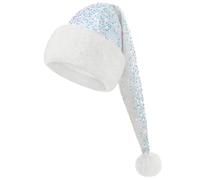 CITÉTOILE Lungo Cappello di Babbo Natale, pailletted Santa cappello, doppio strato cappello di lusso di Natale, decorazione unisex della testa di Natale, bianco