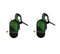 Cith Way - Allarme di abboccata con luce a LED, con clip, con clip di sicurezza, 2 clip in plastica, per rilevamento di morsi, colore: nero