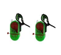 Cith Way - Allarme di abboccata con luce a LED, con clip, con clip (verde, 2 clip in plastica)