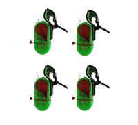 Cith Way - Allarme di abboccata con luce a LED, con clip, con clip (verde, 4 clip in plastica)