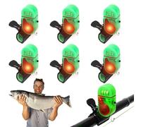 Cithway Clip-On Strike Alert Fish Bite Alarm, Fishing Bites Alarm with Sound Light - Portable Bite Alert for Daytime & Night Fishing, Compatible with All Fishing Rods (6PCS)