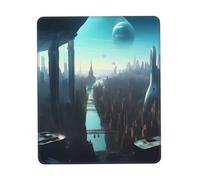 Cities Of The Futuremouse, Tappetino per mouse per computer con base in gomma antiscivolo per ufficio, #Gaming, apprendimento, 17,8 x 21,8 cm.