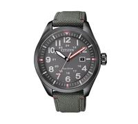 Citizen AW5005-39H Men's Eco-Drive Military Watch, Black Dial, Green Nylon Strap