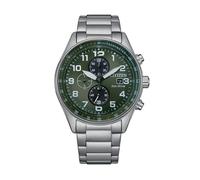 Citizen CA0770-72X Men's Eco-Drive Chronograph Watch, Green Dial, Stainless Steel Bracelet