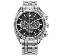 Citizen Carson Eco-Drive CA4540-54E - Orologio da uomo con cassa e cinturino in acciaio inossidabile color argento da 43 mm con quadrante nero