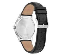 Citizen Orologio Uomo Eco-Drive Classic in Acciaio Inox con Cinturino in Pelle Nera, Quadrante Blu, Tono Argento e Blu, Tono argento e blu