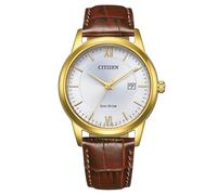 CITIZEN Eco-Drive AW1782-11A - Orologio da uomo con cinturino in pelle, colore: Oro/Argento