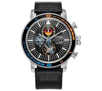 Citizen Eco-Drive Rebel Starfighter Boxed Set, cassa in acciaio inossidabile, cinturino in pelle nera (modello: CA0870-43W), Argento, classico