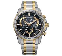 Citizen Eco-Drive Sport Luxury PCAT cronografo da uomo, Bracciale Bicolore, Quadrante Nero, Cronografo