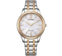 Citizen EM0416-78A Eco-Drive Elegance 34mm 5ATM Quarzo Unisex Bianco, madrepe...