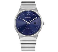 CITIZEN Mens Axiom quadrante blu cassa color argento (BM7580-51L)