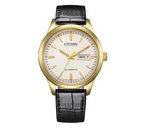 Citizen NY4059-09A Automatic Gold-Tone Watch with Black Leather Strap