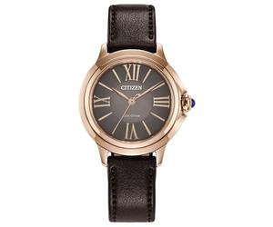 Citizen Orologio analogico da donna Eco-Drive con cinturino in pelle EM1163-09X