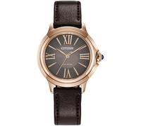 CITIZEN EM1163-09X Orologio da donna Eco-Drive Solar con cinturino in pelle oro rosa/marrone