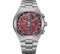 Citizen Orologio cronografo da uomo Eco-Drive con cinturino in titanio, Rosso, Bracciale