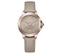 CITIZEN Orologio da donna Eco-Drive Solar con cinturino in pelle e numeri romani, beige., cinghia
