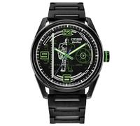 Citizen Orologio da uomo Eco-Drive Marvel Hulk, cinturino in acciaio inossidabile nero, quadrante nero, data (modello: BM7675-57W)