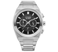 Citizen Orologio da uomo Eco-Drive Modern Axiom Cronografo in acciaio inox, cristallo zaffiro, Argento, 5 1/2 inches, Axiom - Bracciale in acciaio inossidabile color argento