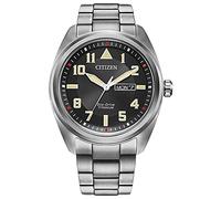 Citizen Orologio da uomo Eco-Drive Weekender Garrison Field in super titanio, quadrante nero (modello: BM8560-53E), Quadrante in acciaio inox/nero, 5 Inches, Bracciale