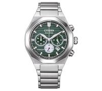 CITIZEN Cronografo Zenshin Senkei Eco-Drive Solar Super Titanium con cinturino in titanio e vetro zaffiro, verde
