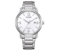 CITIZEN Orologio solare Eco-Drive con data e numeri arabi in diverse varianti, argento, 40 MM, Bracciale