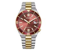 Citizen Orologio Uomo Automatico Tsuyosa Shore NJ0234-58X | Cassa e Bracciale Bicolore (Acciaio e Oro) 40mm | Quadrante Rosso con Vetro Zaffiro e Lente | Meccanica a Vista | WR 10 BAR