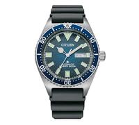 Citizen Promaster Auto Dive - Orologio da uomo automatico in PU nero, quadrante blu - giorno/data e 3 lancette (modello: NY0129-07L)