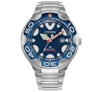 Citizen Promaster Dive Eco-Drive orologio da uomo 46 mm cassa in acciaio inox color argento e cinturino con quadrante blu (BN0231-52L), Blu, Militare