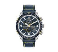 Citizen Promaster Skyhawk A-T JY8078-01L Blue Angels Men's Watch - Stainless Steel, Blue Leather Strap