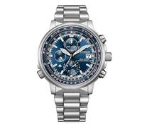Citizen Radiocomando AT8300-58L - Orologio Uomo Eco-Drive H800, Radiocomandato, Acciaio Inossidabile, Cronografo, Quadrante Blu, 20 ATM