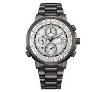 Citizen Radiocontrol AT8304-57A - Orologio Uomo Eco-Drive H800, Radiocontrollato, Acciaio Inossidabile Grigio, Cronografo, Quadrante Bianco, 20 ATM