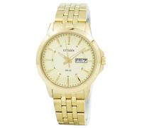 Citizen Tono Oro Acciaio Inossidabile Giorno/Data BF2013-56P 50M Orologio Uomo