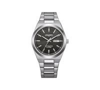 Citizen Vagary by Orologio Uomo Automatico G.Matic 101 IX3-611-51 | Cassa in Acciaio 38mm | Quadrante Nero a Righe con Day-Date | Meccanica a Vista | Subacqueo 10 ATM