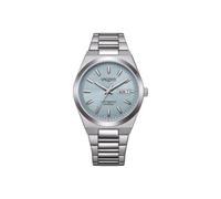 Citizen Vagary by Orologio Uomo Automatico G.Matic 101 IX3-611-73 | Cassa in Acciaio 38mm | Quadrante Ice Blue (Azzurro) a Righe con Day-Date | Meccanica a Vista | Subacqueo 10 ATM