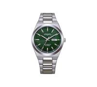 Citizen Vagary by Orologio Uomo Automatico IX3-611-41 | Cassa e Bracciale in Acciaio 38mm | Quadrante Verde a Righe Orizzontali con Day-Date | Meccanica a Vista | Subacqueo 10 ATM