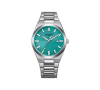 Citizen Vagary by Orologio Uomo Classico Timeless IB9-719-71 | Cassa e Bracciale Acciaio 38mm | Quadrante Turchese/Teal a Righe con Datario | Quarzo | WR 5 BAR