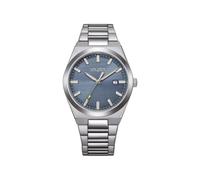 Citizen Vagary by Orologio Uomo Classico Timeless IB9-719-73 | Cassa e Bracciale Acciaio 38mm | Quadrante Blu a Righe con Datario | Quarzo | WR 5 BAR