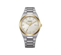 Citizen Vagary by Orologio Uomo Classico Timeless IB9-735-11 | Cassa Bicolore Acciaio e Oro 38mm | Quadrante Silver con Texture a Righe e Datario | Movimento al Quarzo | WR 5 BAR