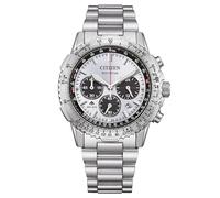 CITIZEN Orologio unisex Eco-Drive Promaster Air Navihawk Solar Cronografo con cinturino in acciaio inox, diametro 40 mm, diverse varianti, argento, Moderno
