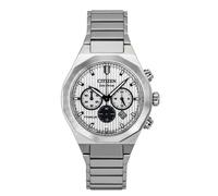 CITIZEN Cronografo Zenshin Senkei Eco-Drive Solar Super Titanium con cinturino in titanio e vetro zaffiro, argento